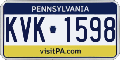 PA license plate KVK1598