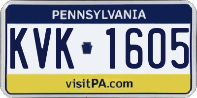 PA license plate KVK1605