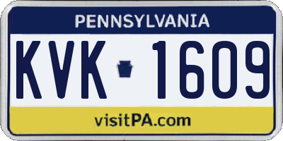 PA license plate KVK1609