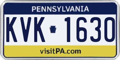 PA license plate KVK1630