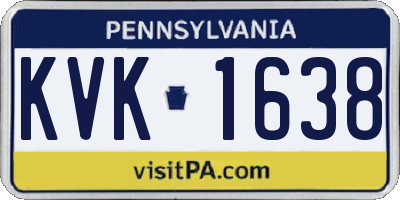 PA license plate KVK1638