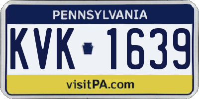 PA license plate KVK1639