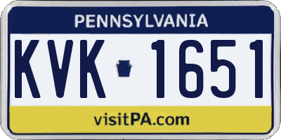 PA license plate KVK1651
