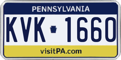 PA license plate KVK1660