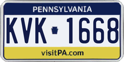PA license plate KVK1668