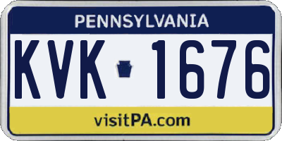 PA license plate KVK1676