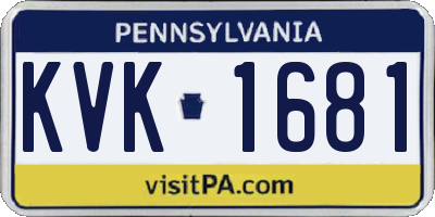 PA license plate KVK1681