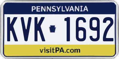 PA license plate KVK1692