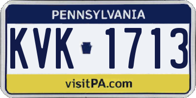 PA license plate KVK1713