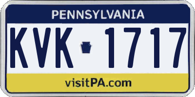 PA license plate KVK1717