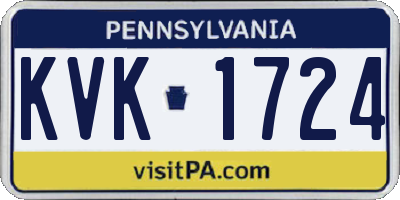 PA license plate KVK1724