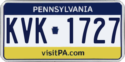 PA license plate KVK1727