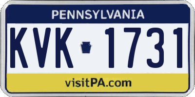 PA license plate KVK1731