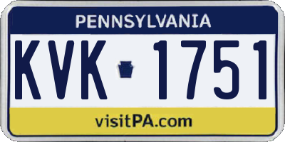 PA license plate KVK1751