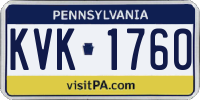 PA license plate KVK1760