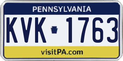 PA license plate KVK1763