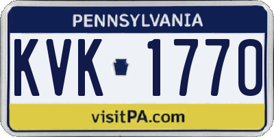 PA license plate KVK1770