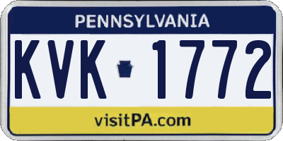 PA license plate KVK1772