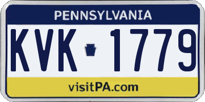 PA license plate KVK1779