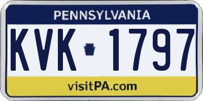 PA license plate KVK1797