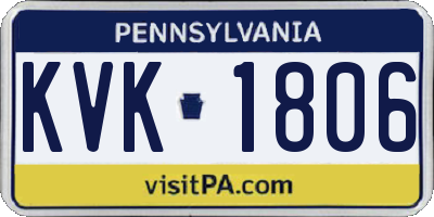 PA license plate KVK1806
