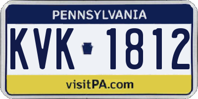 PA license plate KVK1812