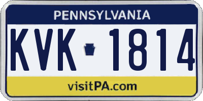 PA license plate KVK1814