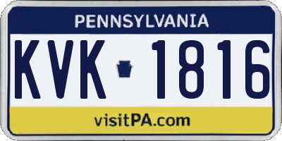 PA license plate KVK1816