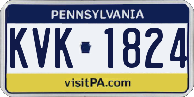 PA license plate KVK1824