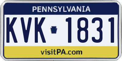PA license plate KVK1831
