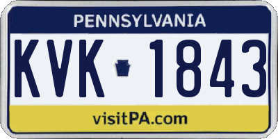 PA license plate KVK1843