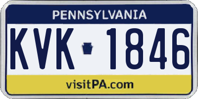 PA license plate KVK1846