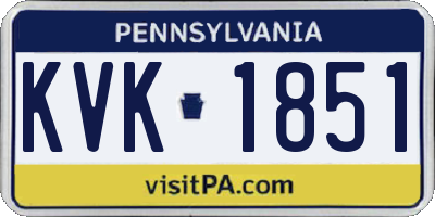 PA license plate KVK1851