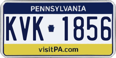 PA license plate KVK1856