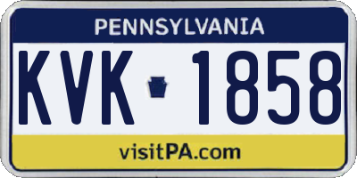 PA license plate KVK1858