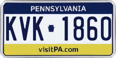 PA license plate KVK1860