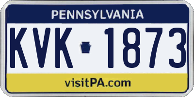PA license plate KVK1873