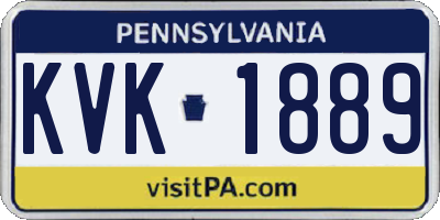 PA license plate KVK1889