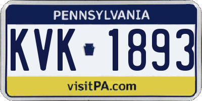 PA license plate KVK1893
