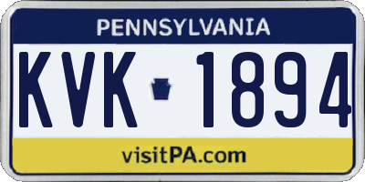 PA license plate KVK1894