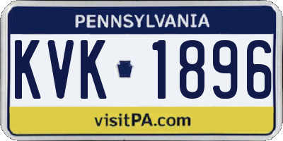 PA license plate KVK1896