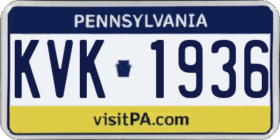 PA license plate KVK1936