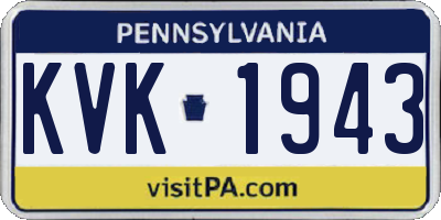 PA license plate KVK1943