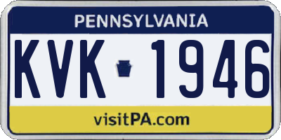 PA license plate KVK1946