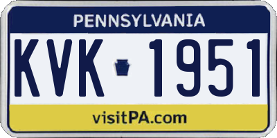 PA license plate KVK1951