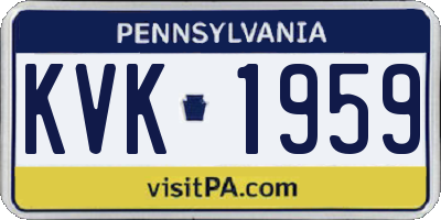 PA license plate KVK1959