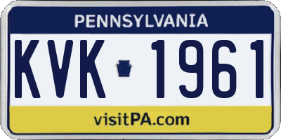 PA license plate KVK1961