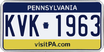 PA license plate KVK1963