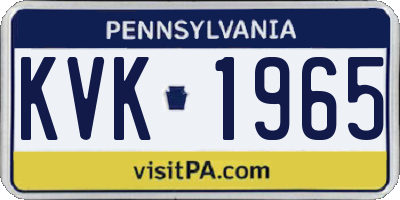 PA license plate KVK1965