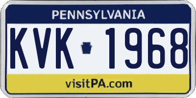 PA license plate KVK1968
